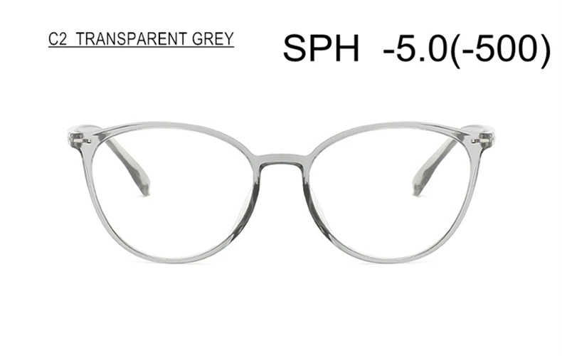 SWOKENCE TR90 оправа, очки для близорукости SPH-0,5 до-6,0, для мужчин и женщин, Ретро дизайн, очки по рецепту для близоруких F113 - Цвет оправы: C2 (-5.0)