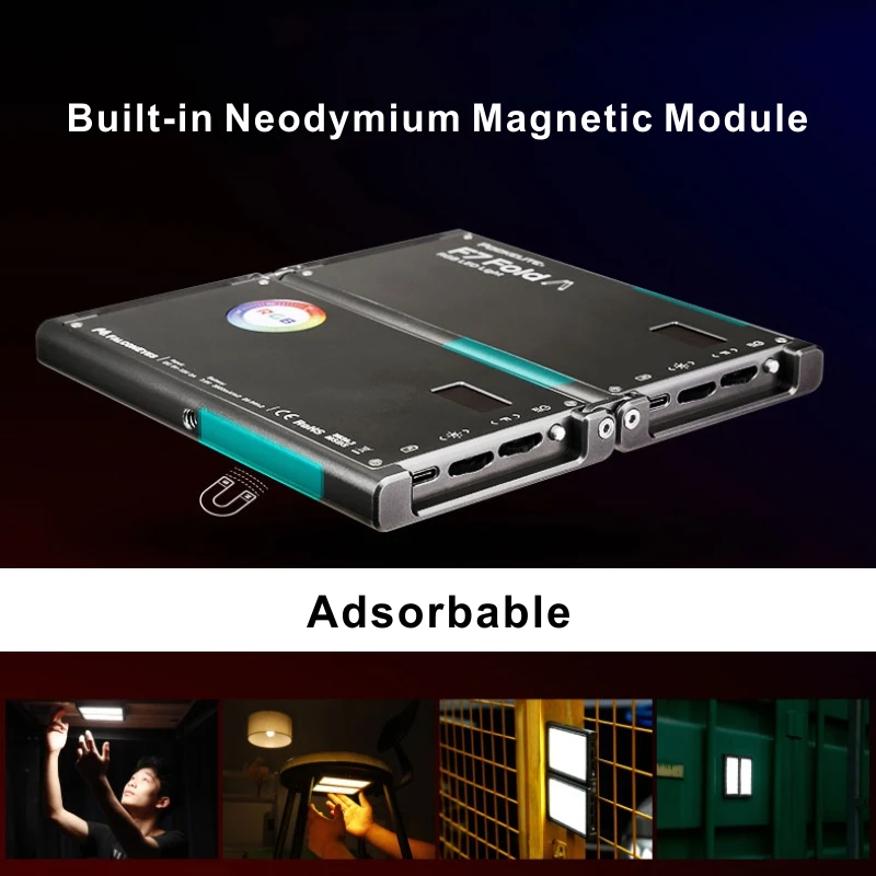 팔콘 눈 24W F7 배 포켓 RGB LED 라이트 안드로이드 및 iOS APP 제어 비디오  YouTube  블로그 사진 채우기 램프 용 흡착 가능 GODOX ARRI ZHIYUN 곧 Well YONGNUO NULL 카메라 조명