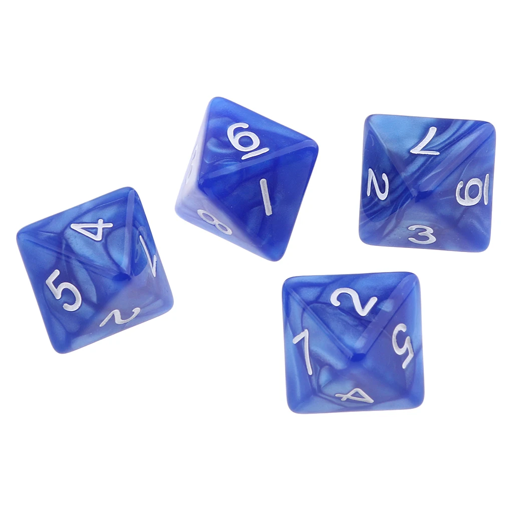 10pcs 8 Sided Dice D8 Polyhedral Dice for Party Table Games Gaming Dice Birthday Parties Board Game