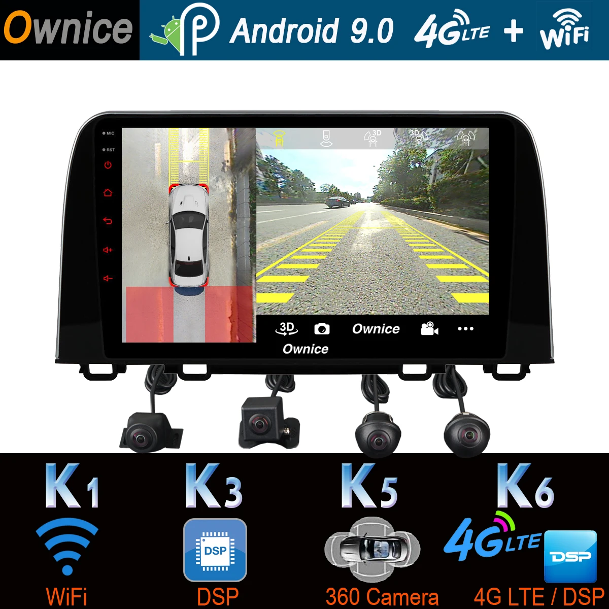 360°4×DVR камера 1 Din камера Android 9,0 4G+ 64G SPDIF DSP CarPlay Автомобильный мультимедийный gps радио плеер для Honda CR-V CRV