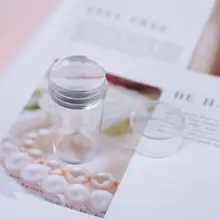 1 conjunto 2019 novo design puro claro geléia silicone arte do prego stamper raspador com tampa transparente prego carimbo ferramentas(China)