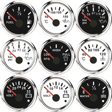 Medidor de pressão, impermeável, 52mm, 0-190ohm, sistema de esgoto, água, combustível, óleo, temperatura, pressão, com alarme, voltímetro para carro, barco