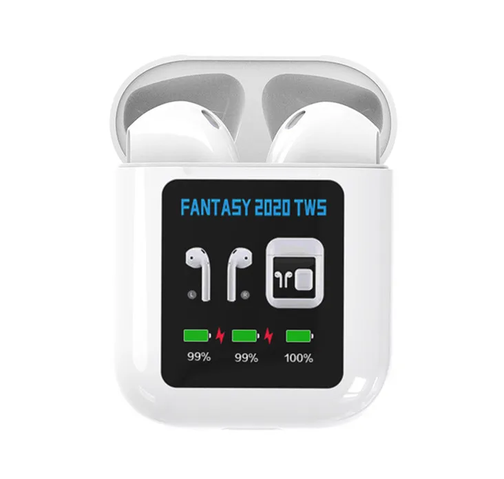 

FANTASY 2020 Tws Earphone with 1.3 inch LCD Display with waterproof Wireless charging Bluetooth 5.0 Earbuds