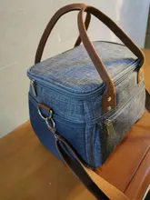 Tomule térmica almuerzo bolsa para las mujeres de los hombres, bolsas de moda Picnic portátil bolsas impermeable estuche de aislamiento térmico negro