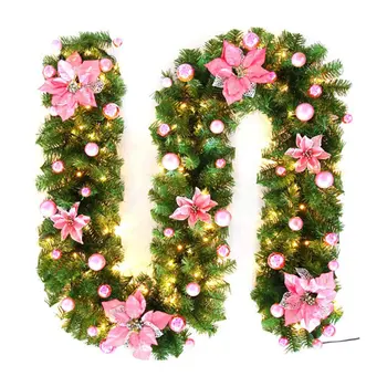 

Christmas Decorations Garland Rattan Decorate Led Lamp Fireplace Stairs Garland Party Accessories Decoration