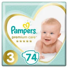 Подгузники Pampers Premium Care Midi(6-10 кг), 3 размер, 74 шт