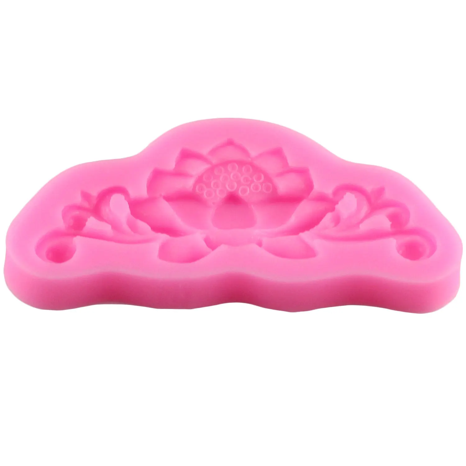 Lotus Relief Border Silicone Molds Cupcake Topper Fondant Mould Sugarcraft Cake Decorating Tools Candy Clay Chocolate Moulds
