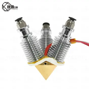 

Diamond Extruder Reprap Hotend 3D V6 heatsink 3 IN 1 OUT Multi Nozzle Extruder 3D printer kit for 1.75/0.4mm