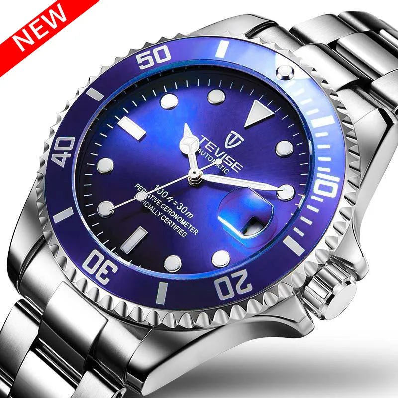 

TEVISE Automatic Mechanical Watches Waterproof Diver Watch Men's Diving Watches Male Self-wind Wristwatch Relogio Masculino
