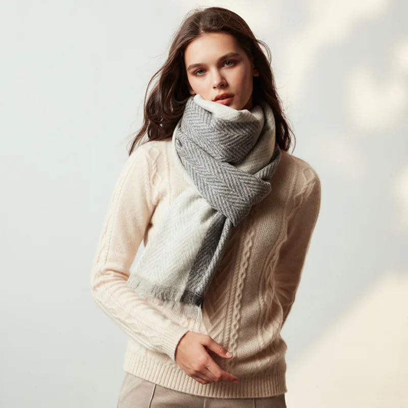 Дизайнерский зимний женский шарф теплые кашемировые шарфы шали женский роскошный бренд пашмины Модный женский длинный шарф бандана - Цвет: see chart 7