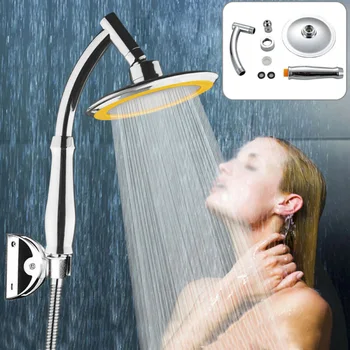 

Silver Shower Head 6 inches Hotels High Turbo Pressure Large Chrome Bath Stylish