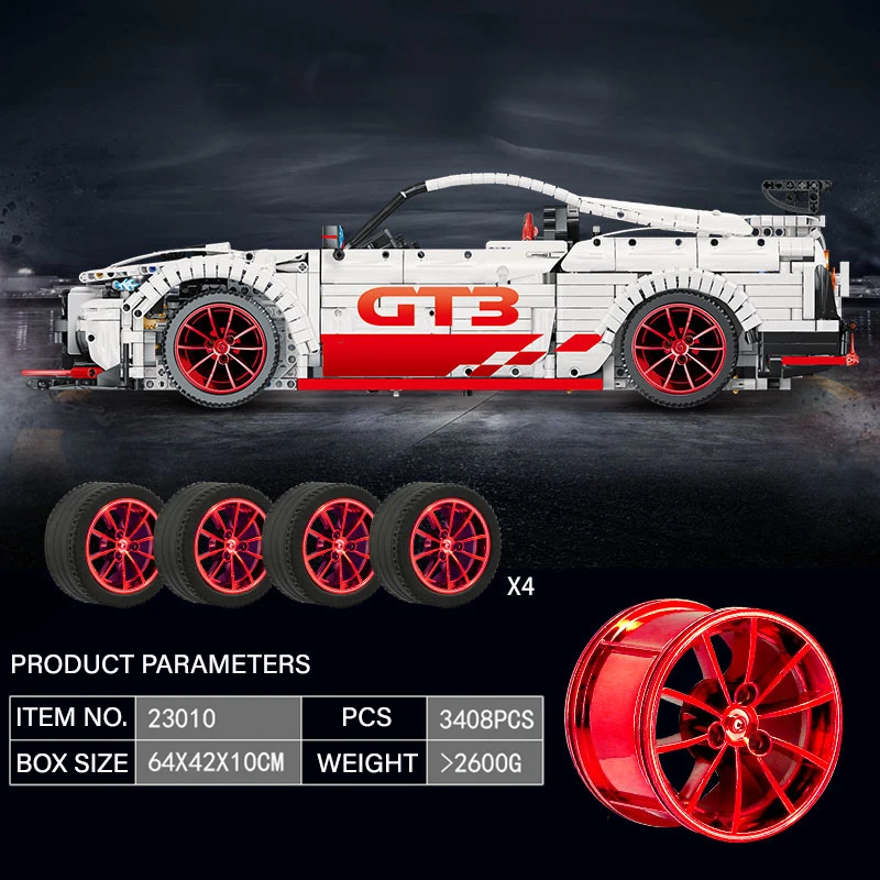 Lepinblocks mustang Technic Радиоуправляемый автомобиль Ford Mustang Hoonicorn RTR V2 20102 MOC 22970 23010 GTR блоки