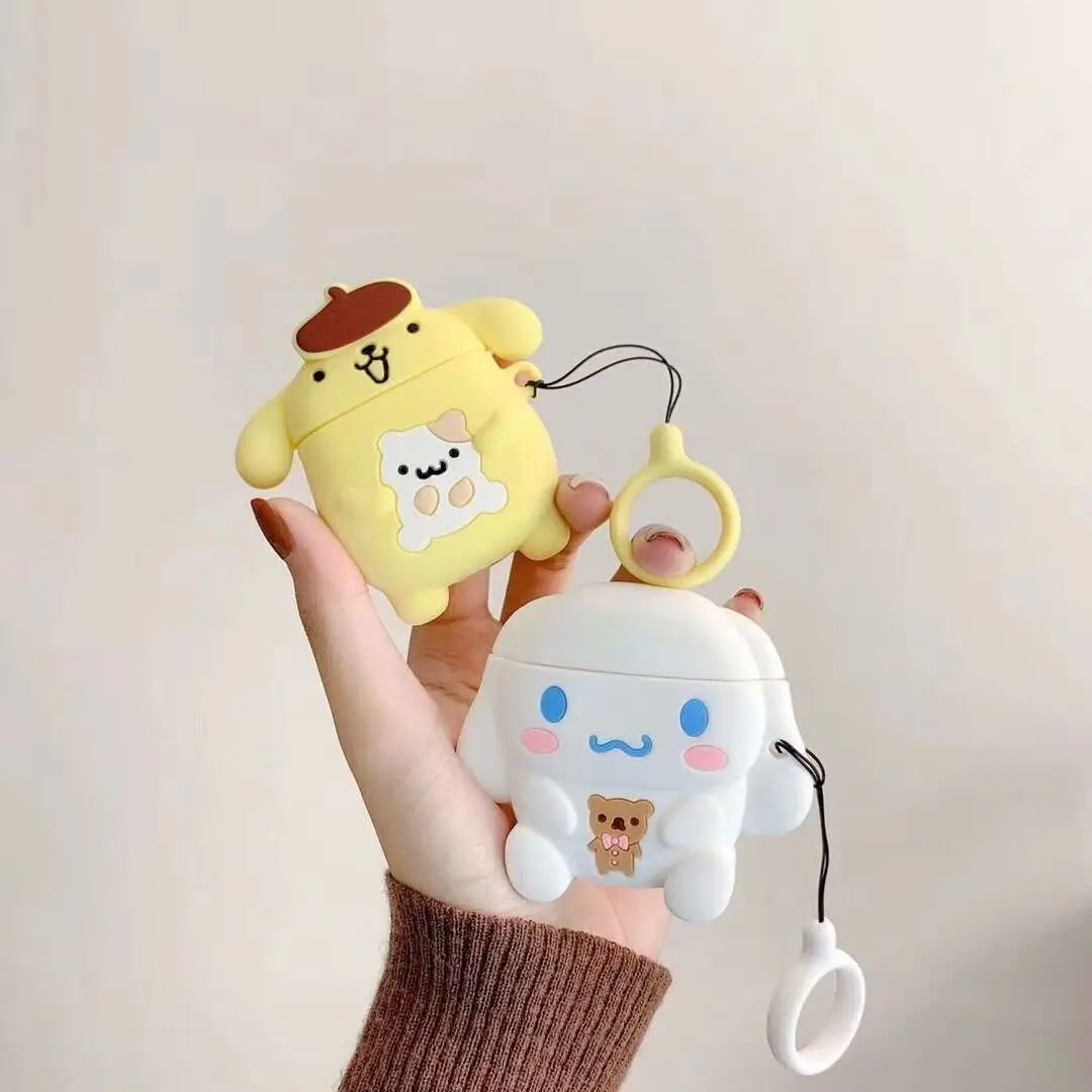 Модные кавайные милые Мультяшные наушники с рисунком корицы для Airpods, силиконовый чехол для bluetooth-гарнитуры