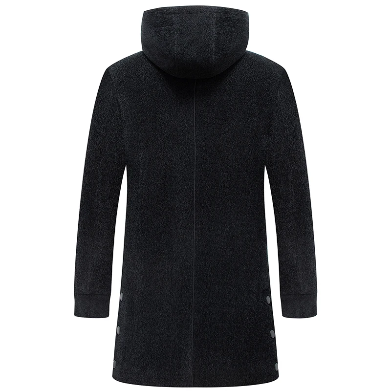 10XL 8XL 6XL мужской толстый шерстяной Тренч с капюшоном Мужские Длинные повседневные пальто воротник с отворотом осенне-зимнее тонкое пальто плюс размер
