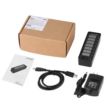 

7 Ports USB 3.0 Hub High Speed 5Gbps USB 3.0 Data Hub Splitter with LEDs & Switch External Power Adapter for PC Laptop