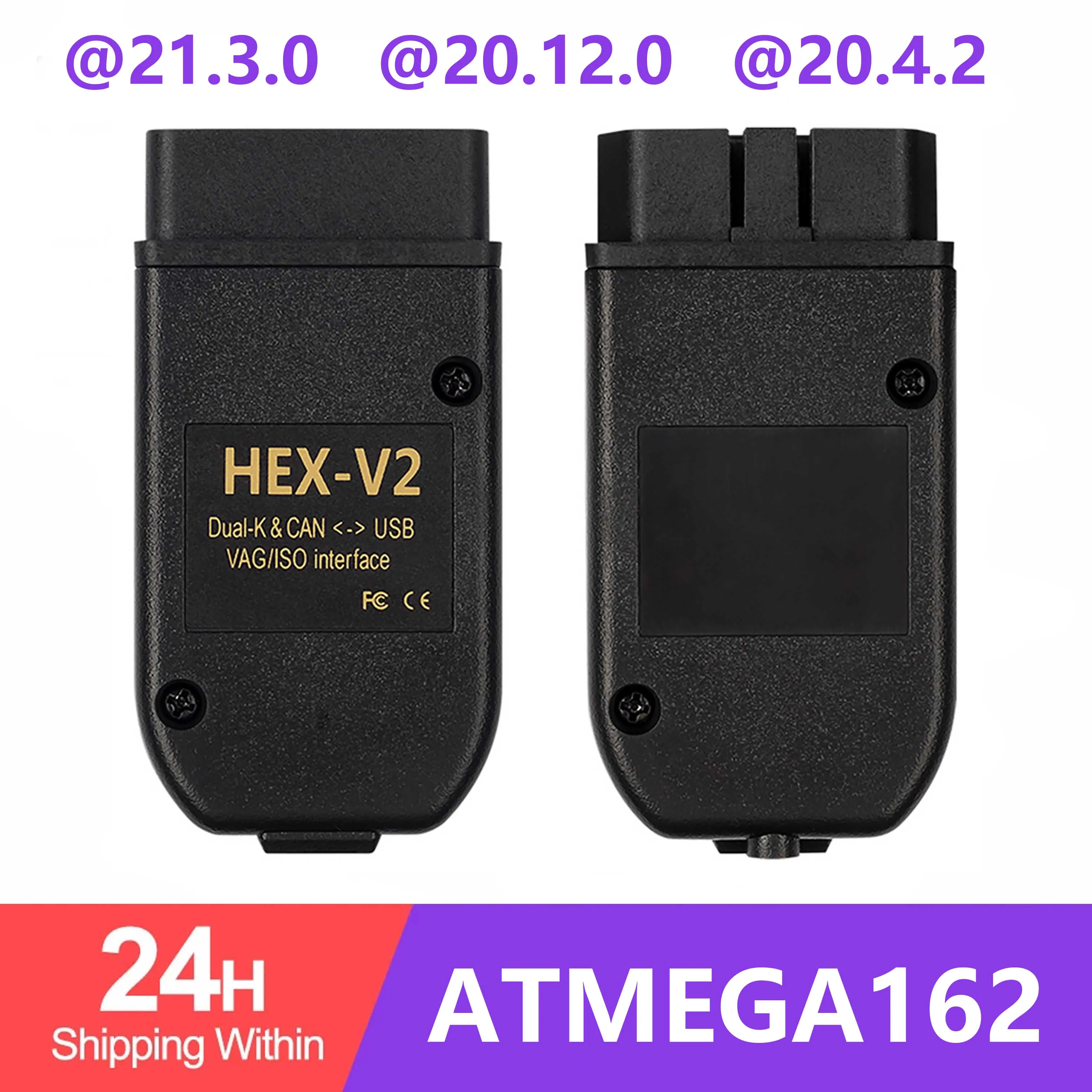 Escáner hexagonal V2 Obd2 VAGCOM 20.4.2 VAG COM 21.12.0 para V-W, para AUDI ATMEGA162 + 16V8 + FT232RQ