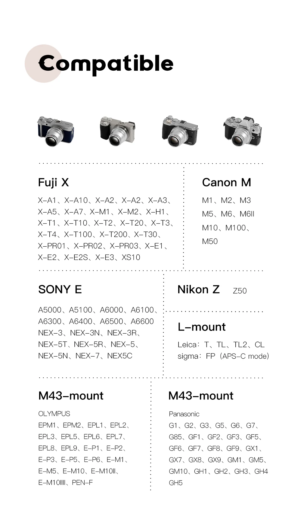 TTArtisan 35mm F1.4 APS-C Manual Focus Camera Lens for SONY E FUJI X Canon M Leica L Nikon Z Panasonic Olympus M43 Black Silver