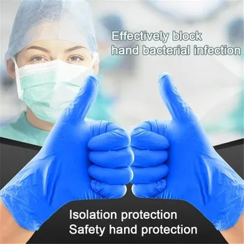 

50 Pairs 9 Inch Dust-proof Disposable Gloves Antibacterial Protective Gloves blue protective adult golves real stocks