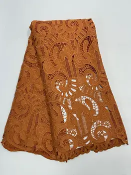 

2020 High Quality African Lace Fabric With Stones Nigerian Water Soluble Embroidery Guipure Cord Lace Fabric For Wedding Party