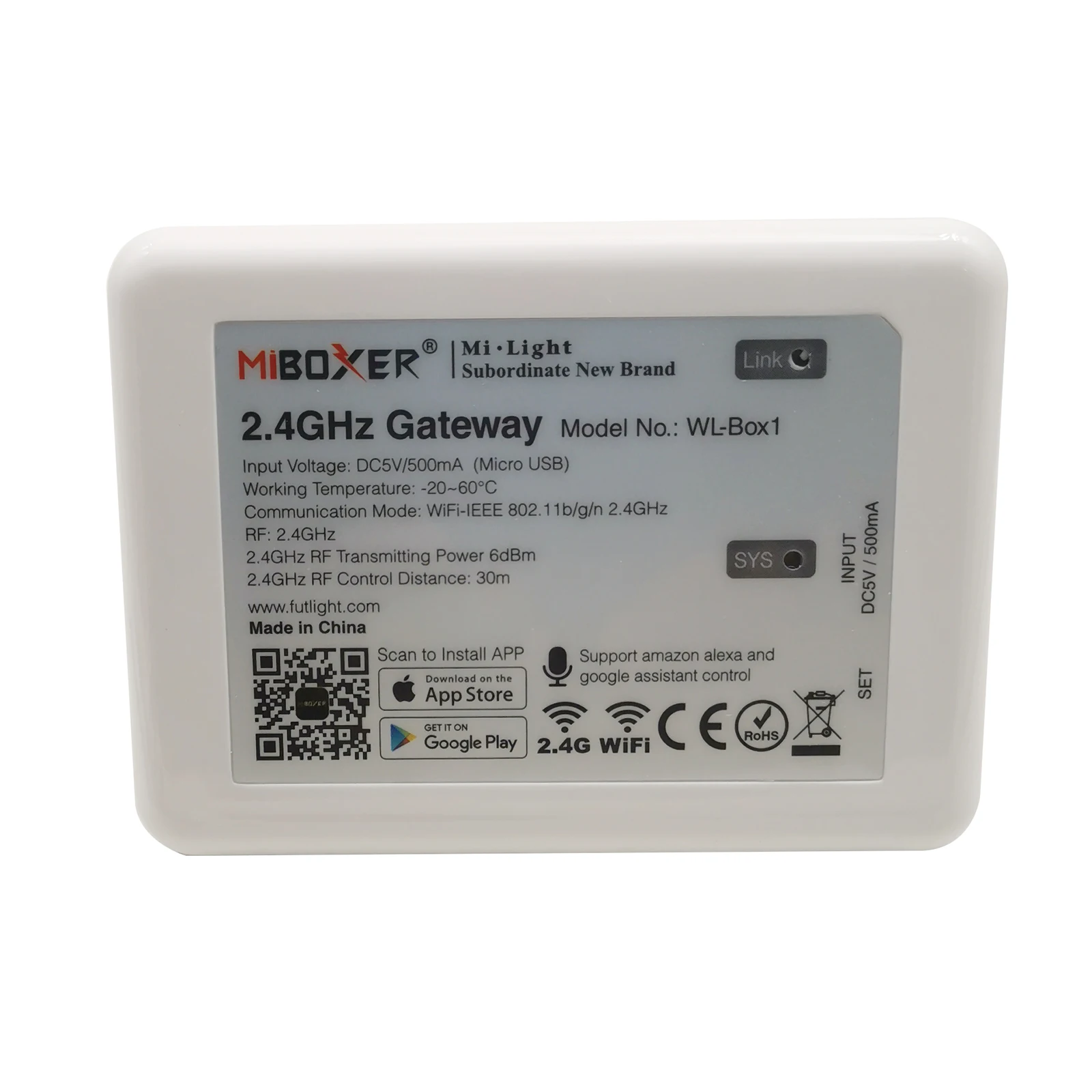 Управление Mi.light Wifi iBox ler DC5V Совместимость с системой IOS/Andriod беспроводное