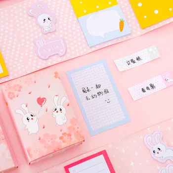 

1PC Creative Kawaii Rabbit Dinosaur Self-adhesive Memo Pad Sticky Notes Student Notepad Office School Stationery Supplies 02202