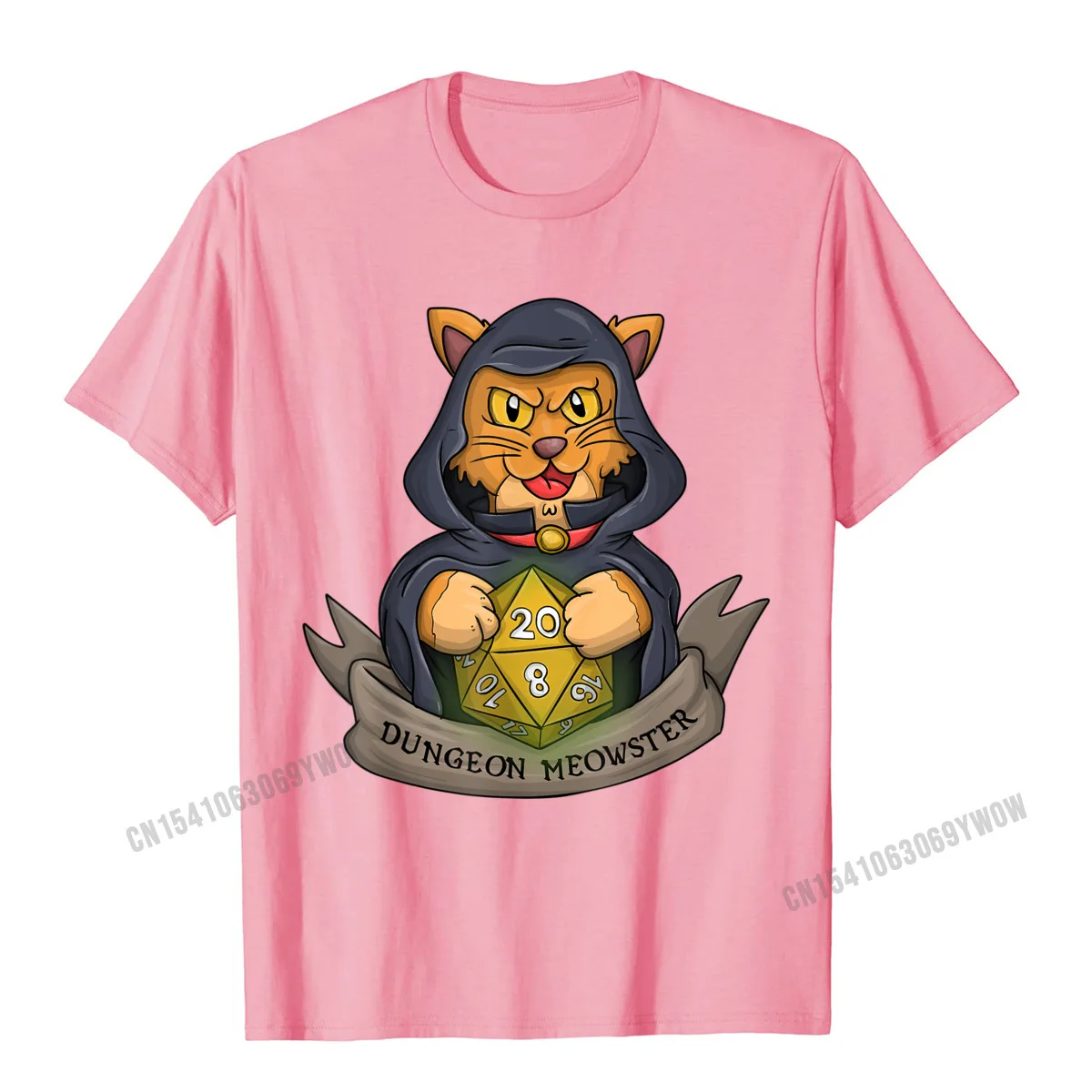 Printed On Casual Summer/Autumn 100% Cotton O-Neck Men Tops T Shirt Printing Tops T Shirt Oversized Short Sleeve T Shirts Dungeon Meowster Funny Master DM Dungeons And Cats Tabletop T-Shirt__927 pink