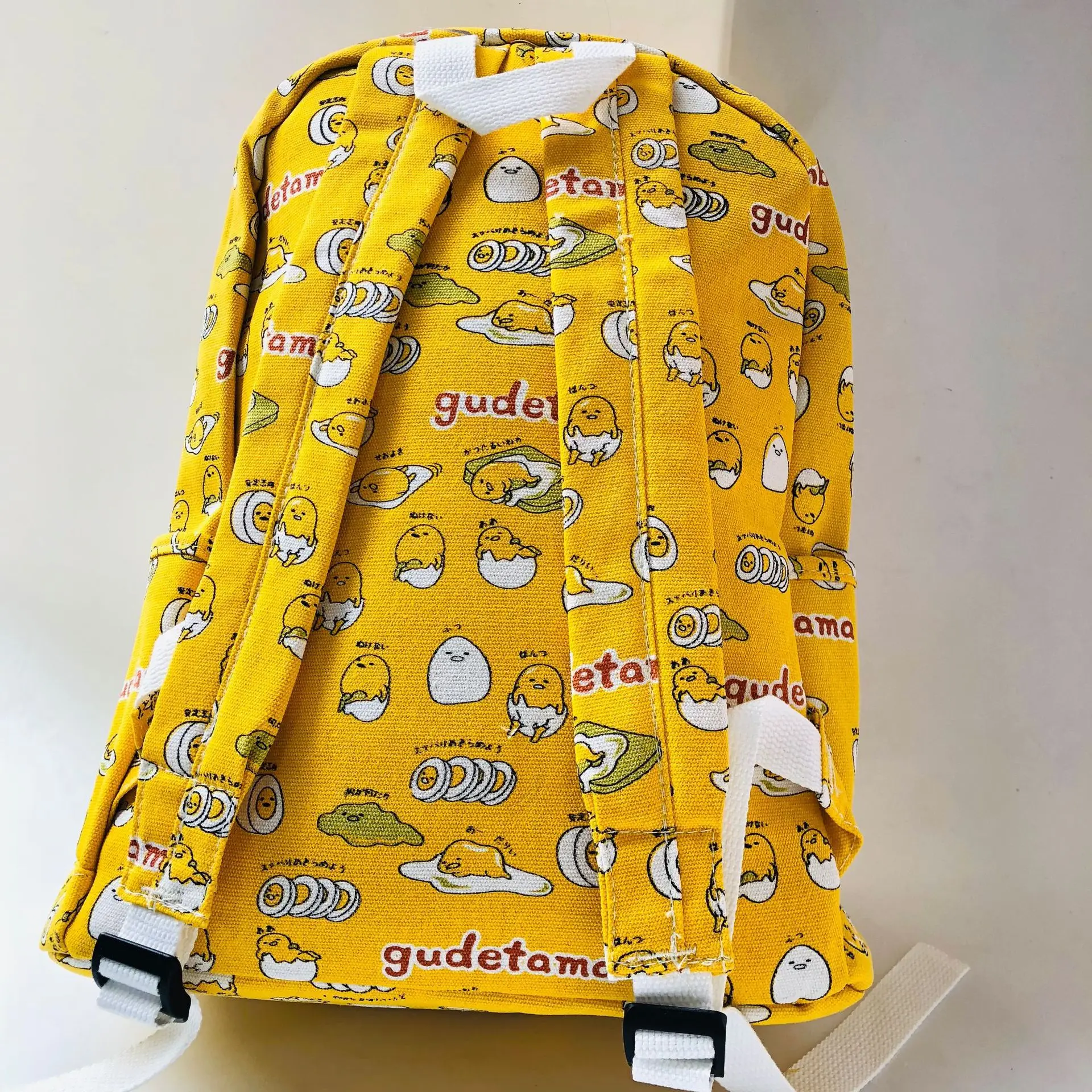 15*29*40 см желтый и белый Gudetama мультфильм холщовый рюкзак дорожный плюш сумка в виде котенка