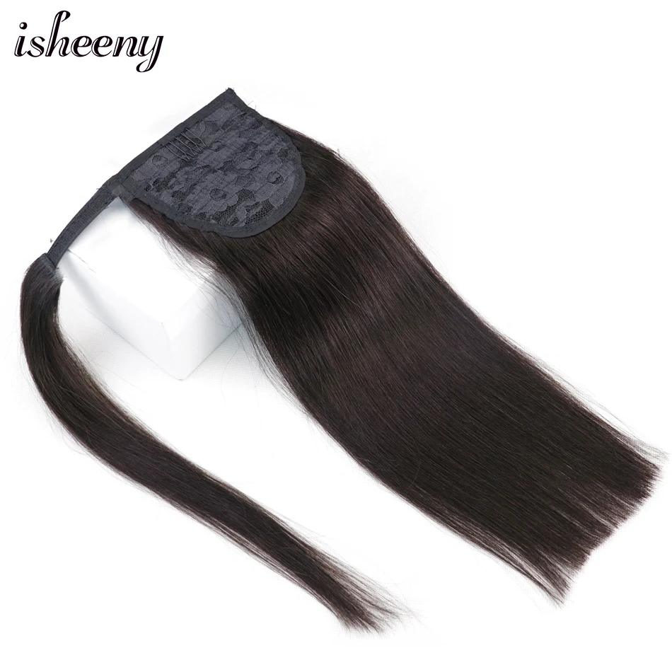 Isheeny Человеческие волосы Remy конский хвост для наращивания 14 &quot18&quot 22 &quotна