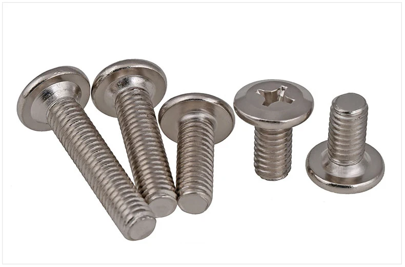 M6 M8 Flat Round Machine Screw Metric Thread Cross Recessed Furniture Screw Bolt Barrel Steel Nickel Plated