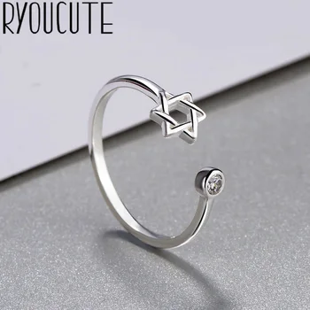 

Hot Sale 925 Sterling Silver Star Ring Female Big Large Retro Vintage Gothic Women Jewelry Rings