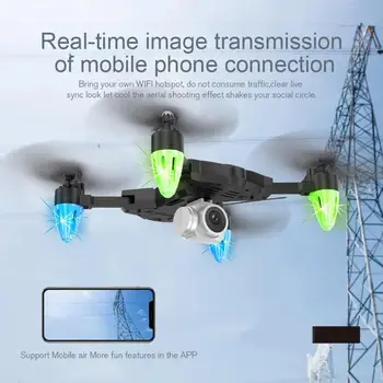 

0.3MP Camera Drone Four-Axis Folding RC Helicopter WIFI FPV Gravity Sense Quadcopter Smart Follow Battery Remote Control Toys