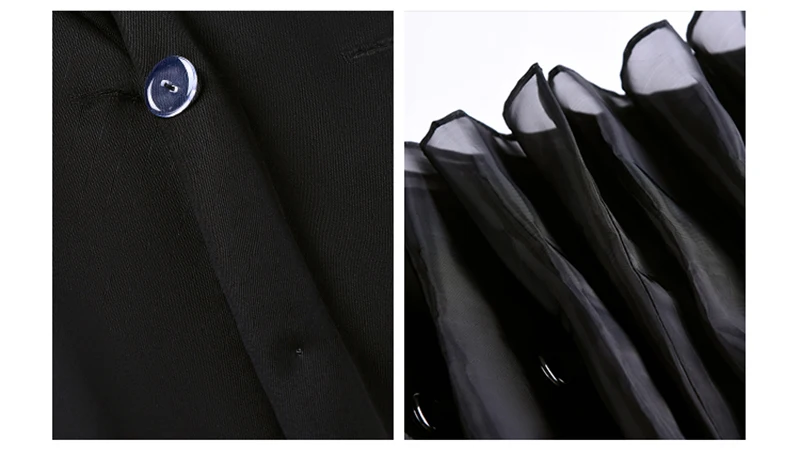 [EAM] женский черный ассиметричный пиджак из органзы, свободный пиджак с отворотом и длинным рукавом, модный весенний осенний 1K895