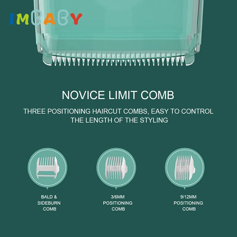 IMBABY Kid Electric Hair Trimmer Baby USB Waterproof Home-Use Automatic Gather Hair Clipper Child Adult Mute Sleep Haircut