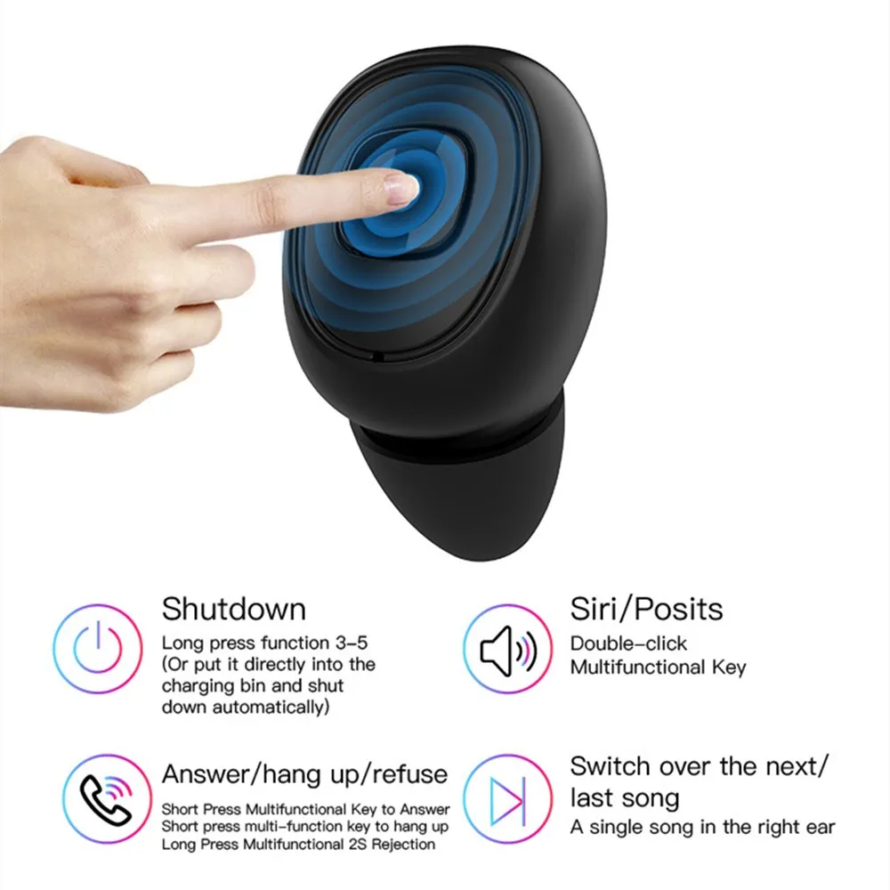 True Wireless Earbuds Waterproof Sport Bluetooth 5 0 Earphone In Ear Headset with 3000mAh Charging Box TWS Xi10S Sports Earbuds