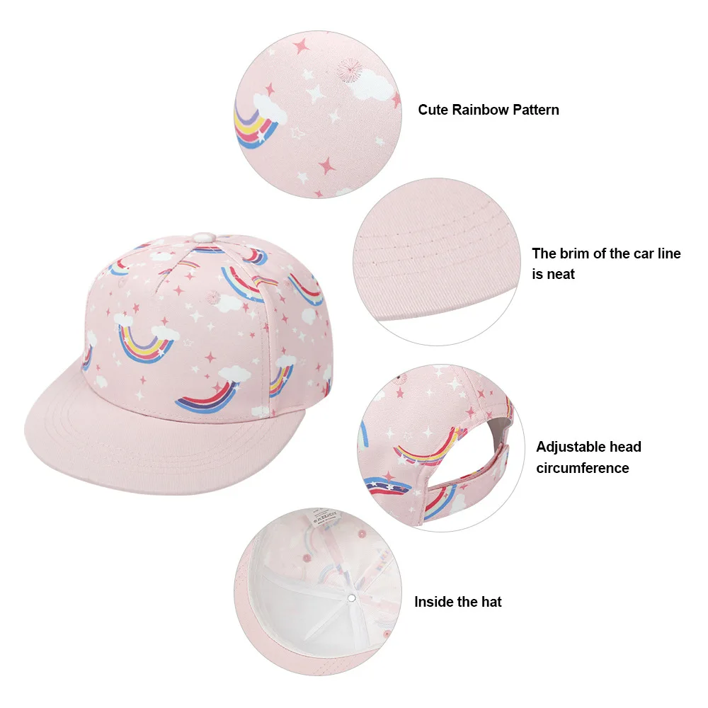 winter baseball cap 2022 New Summer Baby Sun Hat Cartoon Printed Panama Beach Children Baseball Cap Boy Girl Cap Hip-Hop Snapback Hat For 2-8 Years baseball dad hats