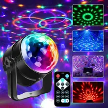 Sound Activated Rotating Disco Ball DJ Party Lights 3W RGB LED Stage Lights Strobe Light For Festival Birthday Christmas Wedding
