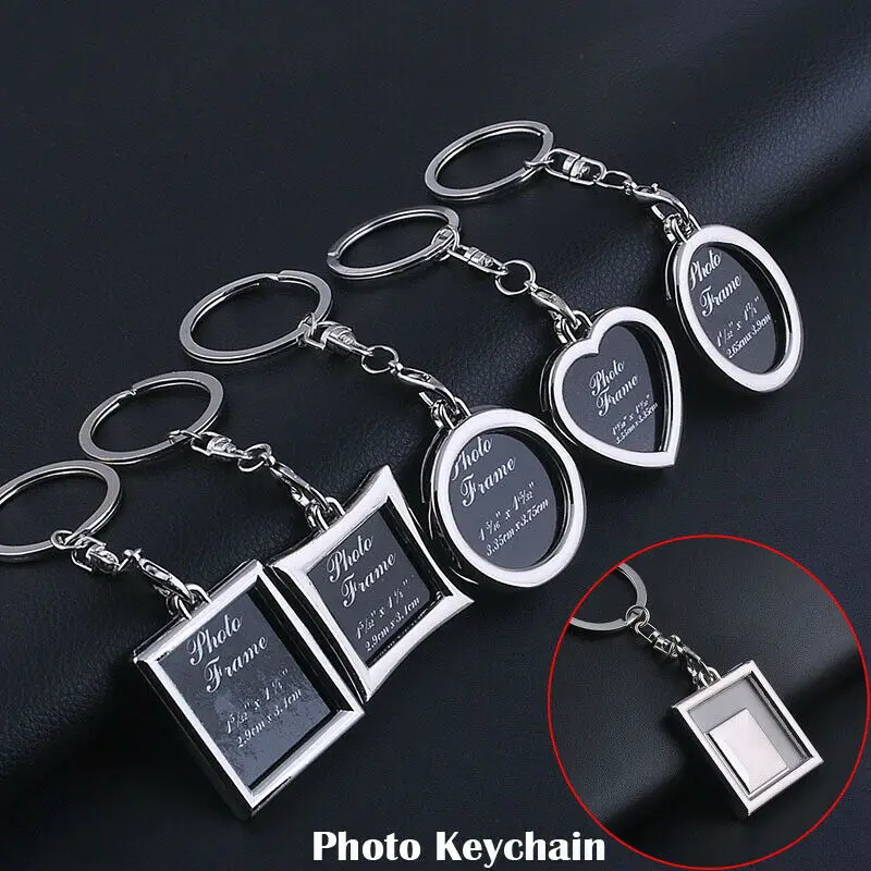 

Creative Alloy Insert Photo Frame Keyring Keychain Fob Lovers Logo Picture Frame Home Decor for Girlfriend Valentine's Day Gifts