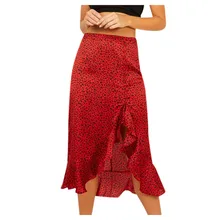 Женские клетчатые длинные юбки с принтом вечерние шифон, высокая талия, шнуровка, бедра, красный цвет, модная летняя уличная винтажная богемная