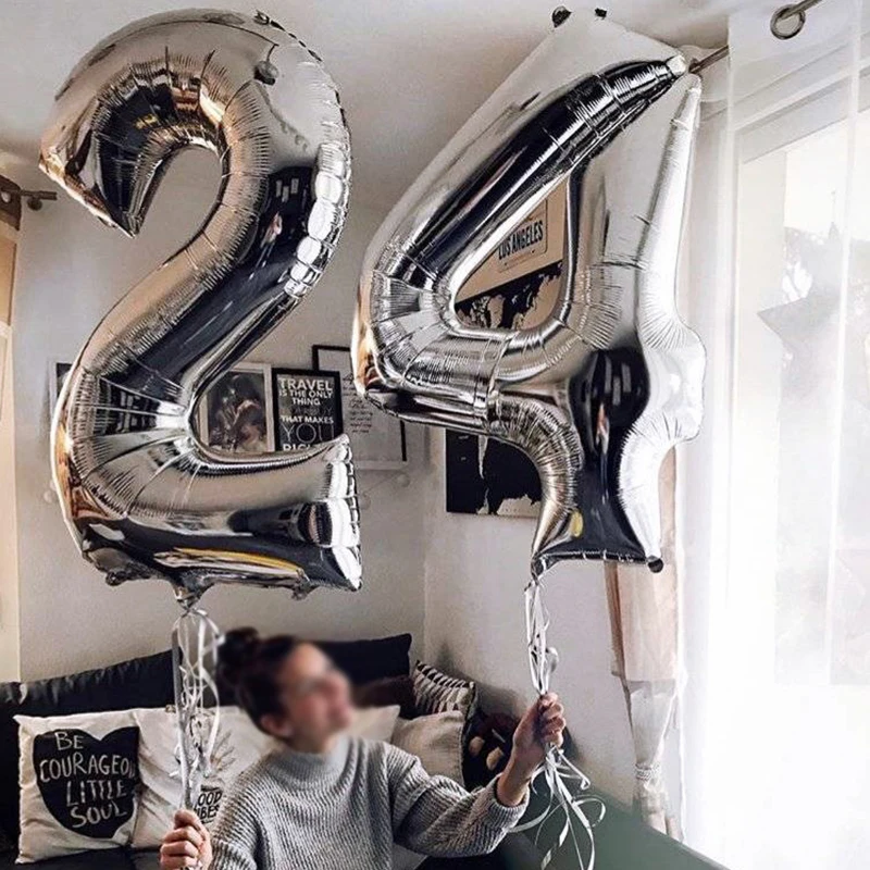 

40 inch Big Foil Birthday Balloons Air Helium Number Balloon Figures Happy Birthday Party Decoration Kid Baloons Birthday Balony