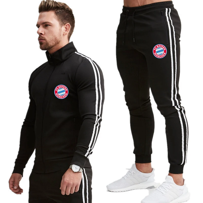 

Patchwork Men's Sportswear Sets 2020 Spring Brand Hooded Zipper Male Casual Tracksuit Men 2 Piece Sweatshirt + Sweatpants Set