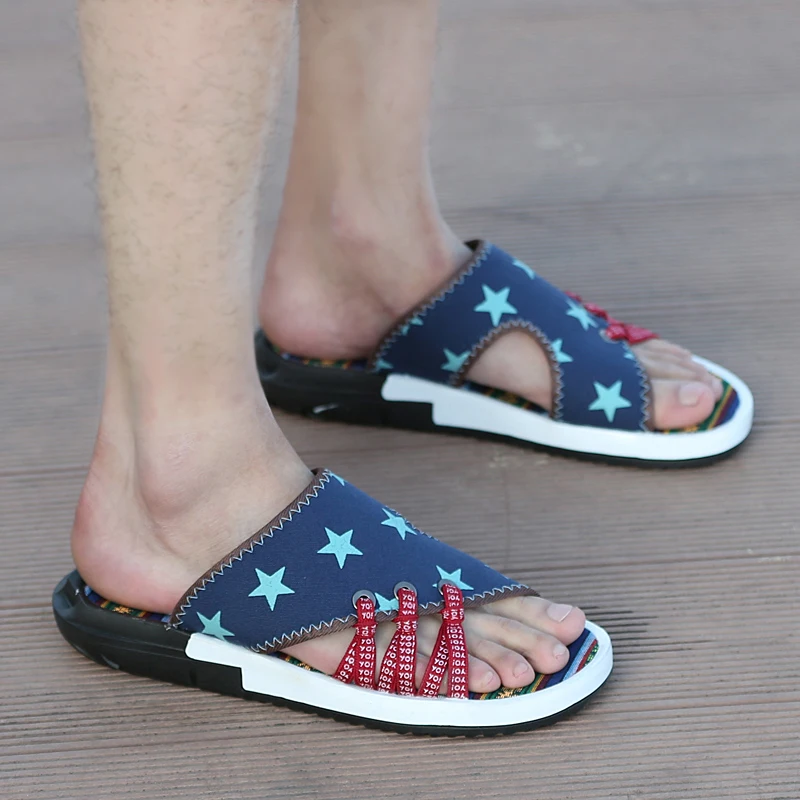 Г.; сандалии в стиле Плайя; мужские туфли; sapatenis adulto chanclas; chanclas plataforma pantufa masculina sendal; домашние тапочки; Плайя mujer - Цвет: Синий