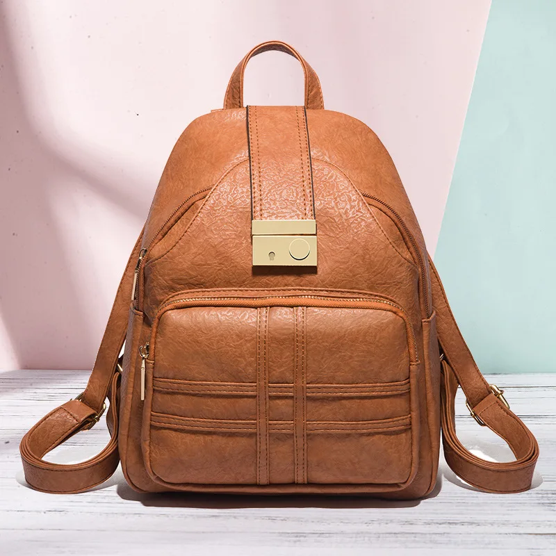 

MAIDINI 2019 Spring-Style Anti-Theft Backpack Trend Soft Leather Casual WOMEN'S Bag Backpack Women's