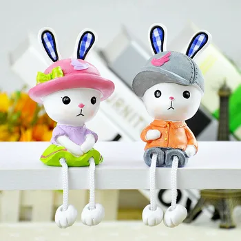 

Cartoon style bunny ornament decoration book room desk cute cute doll resin hanging feet display new products