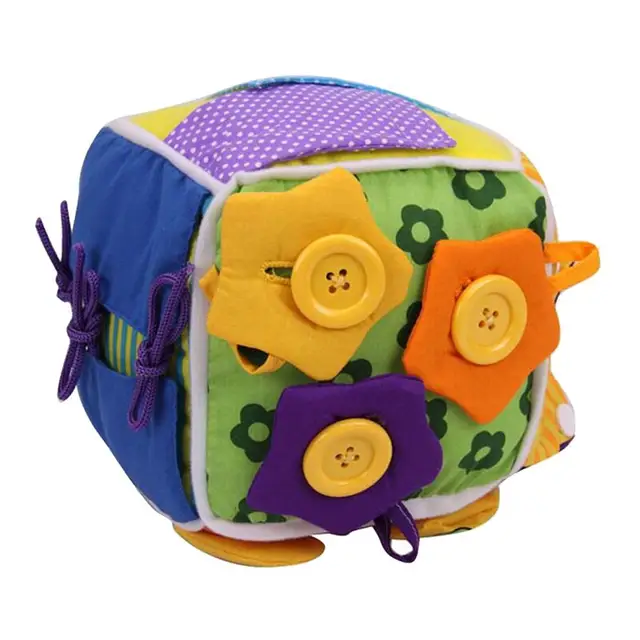 US $14.13 Multifunctional Dressing Toy Box SixSided Box Dressing Shoelace Tying Clothing Bag Building Block 