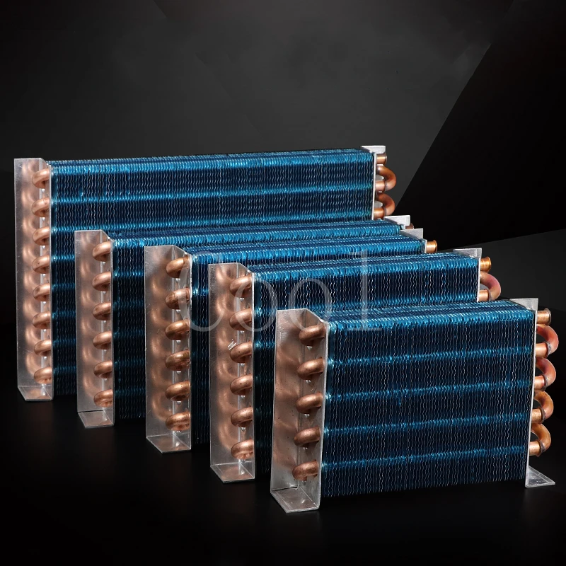 Air-cooled copper tube condenser refrigerator freezer chiller water air conditioner water cooling radiator evaporator 2*5*160