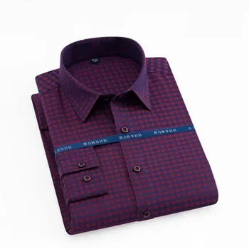 

Fashion Casual England Style Shirts Camisa,Single Breasted Dobby Printed Shirts Camisa,Turn-down Collar Wash and Wear Slim Fit