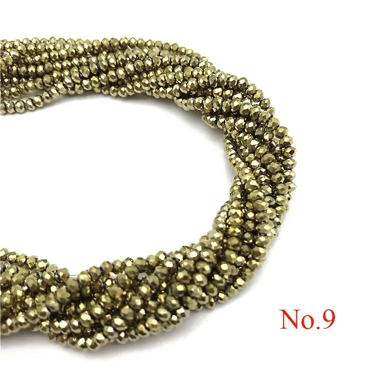 2X3 мм 195 шт чешский хрустальный бисер для самостоятельного изготовления ювелирных изделий Рукоделие AB Цвет разделитель граненые стеклянные бусины - Цвет: No.9