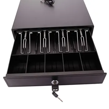 

Cash Box with Money Tray Durable Steel 5 Compartment Tray Money Boxes with 2 Keys J99Store