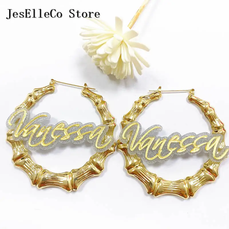 2020 новые сексуальные серьги под заказ акриловые Бамбуковые хип хоп круглые для