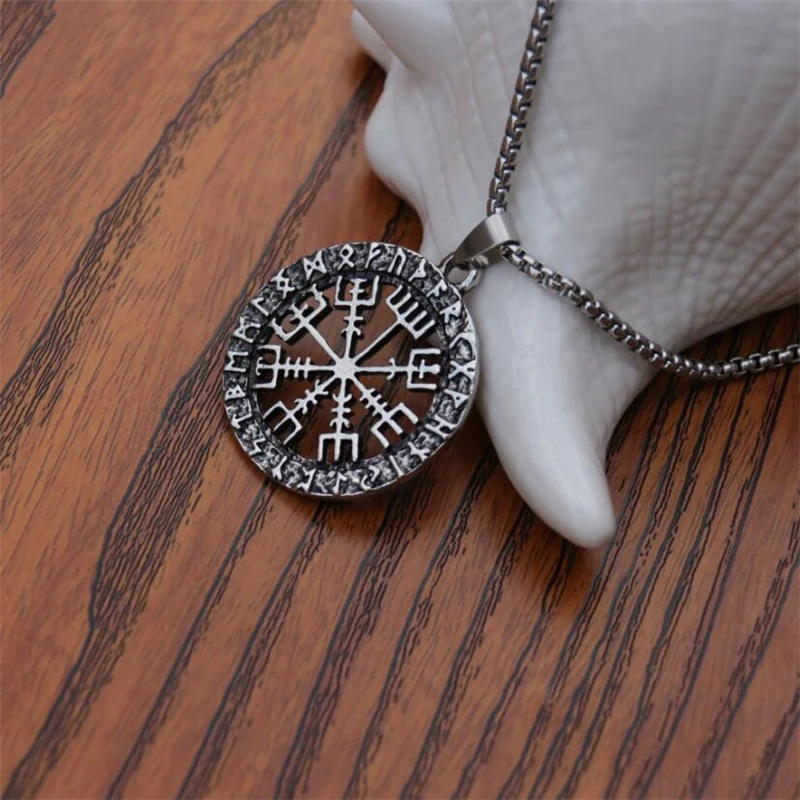 Для мужчин аксессуары РУНИЧЕСКАЯ подвеска компас Нержавеющая сталь